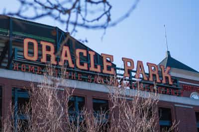 Oracle Park stadium sign in San Francisco
